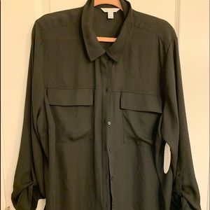 2x Sheer black dress shirt button up